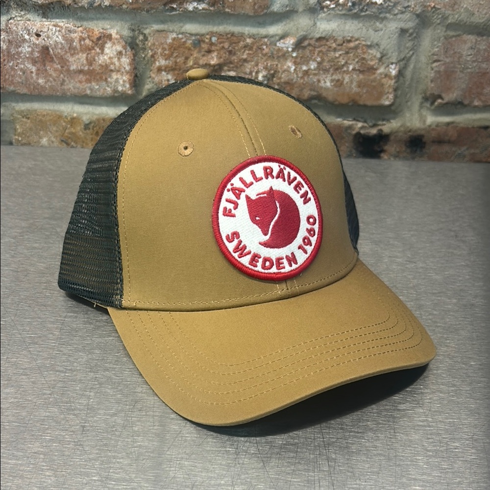 Fjallraven Tan and Black Trucker Hat Snapback